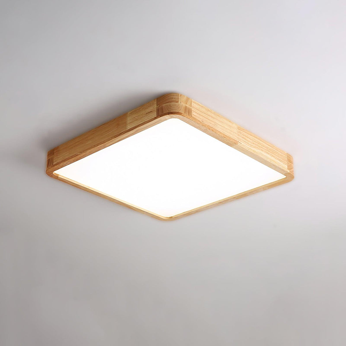 Drewniana geometryczna lampa sufitowa LED wpuszczana