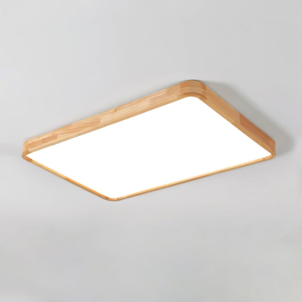 Drewniana geometryczna lampa sufitowa LED wpuszczana
