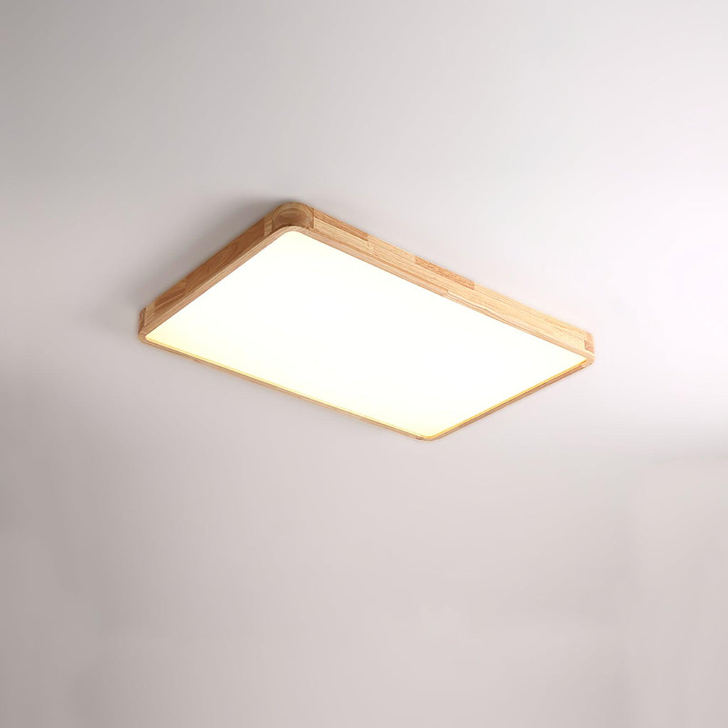 Drewniana geometryczna lampa sufitowa LED wpuszczana