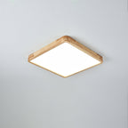 Drewniana geometryczna lampa sufitowa LED wpuszczana