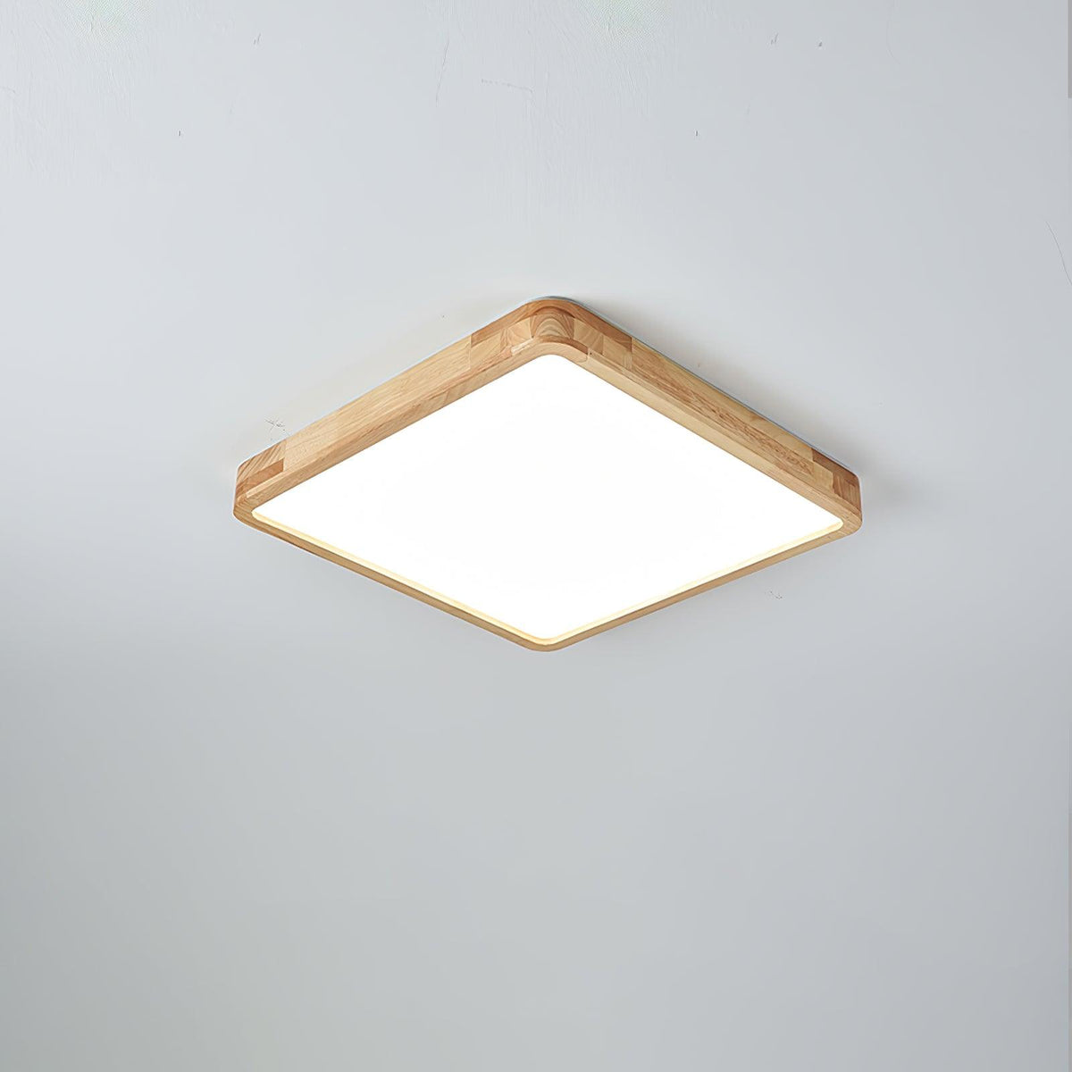 Drewniana geometryczna lampa sufitowa LED wpuszczana