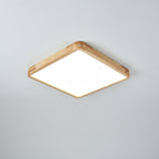 Drewniana geometryczna lampa sufitowa LED wpuszczana