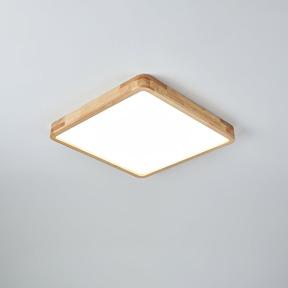 Drewniana geometryczna lampa sufitowa LED wpuszczana