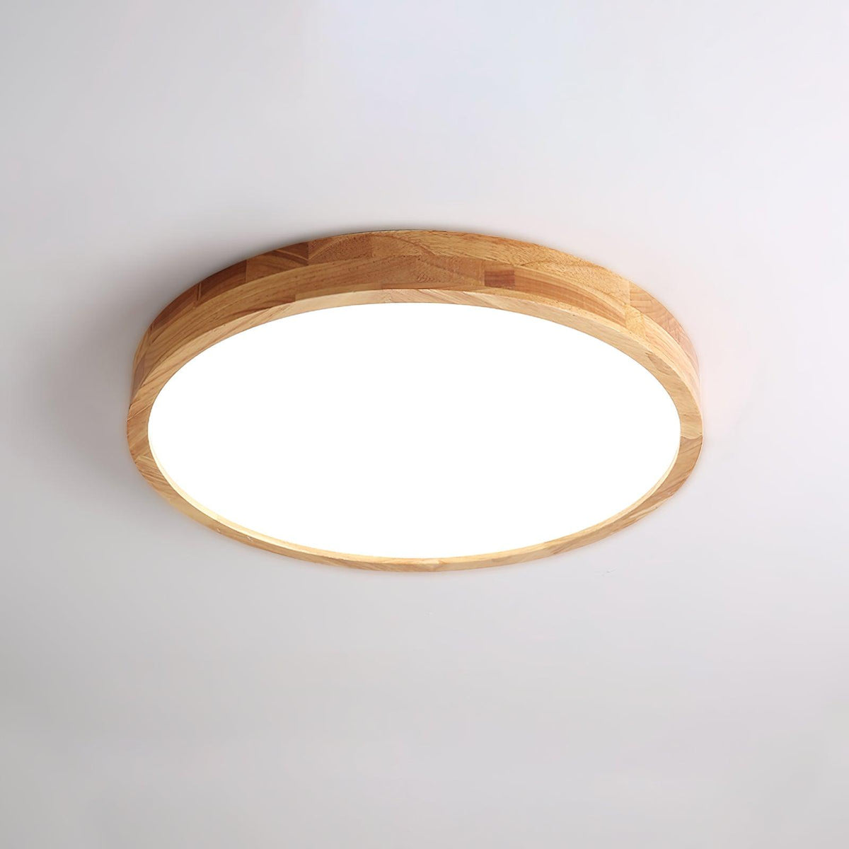 Drewniana geometryczna lampa sufitowa LED wpuszczana