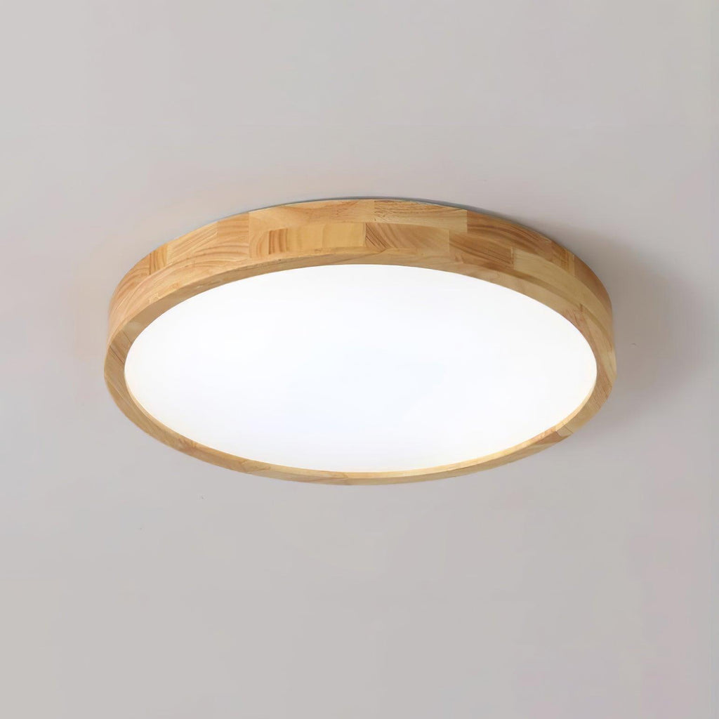 Drewniana geometryczna lampa sufitowa LED wpuszczana