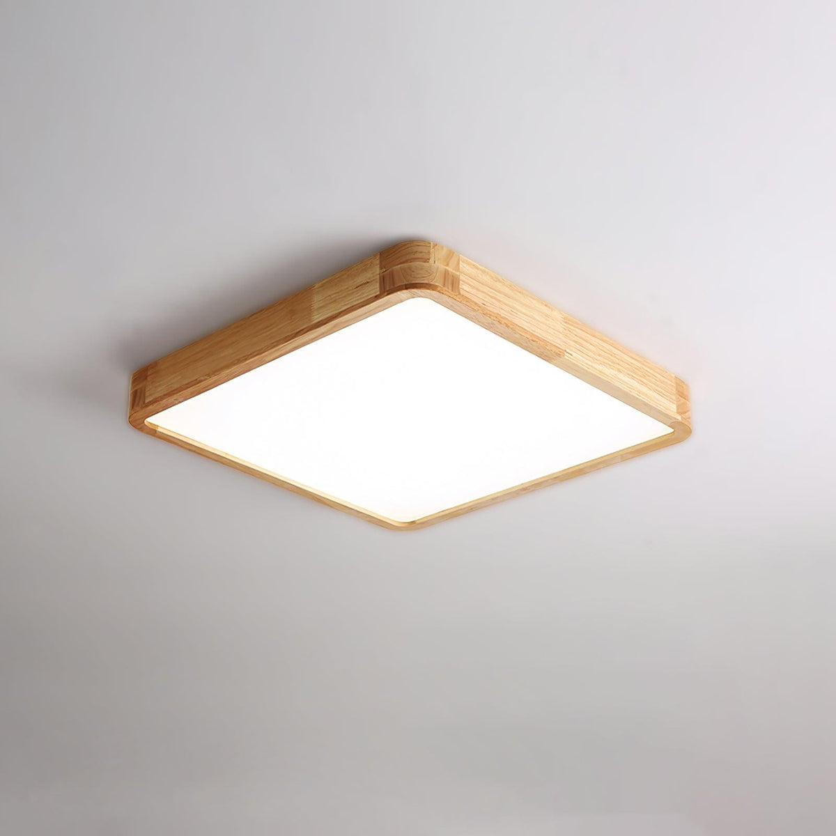 Drewniana geometryczna lampa sufitowa LED wpuszczana