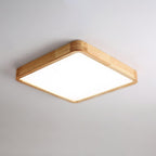 Drewniana geometryczna lampa sufitowa LED wpuszczana