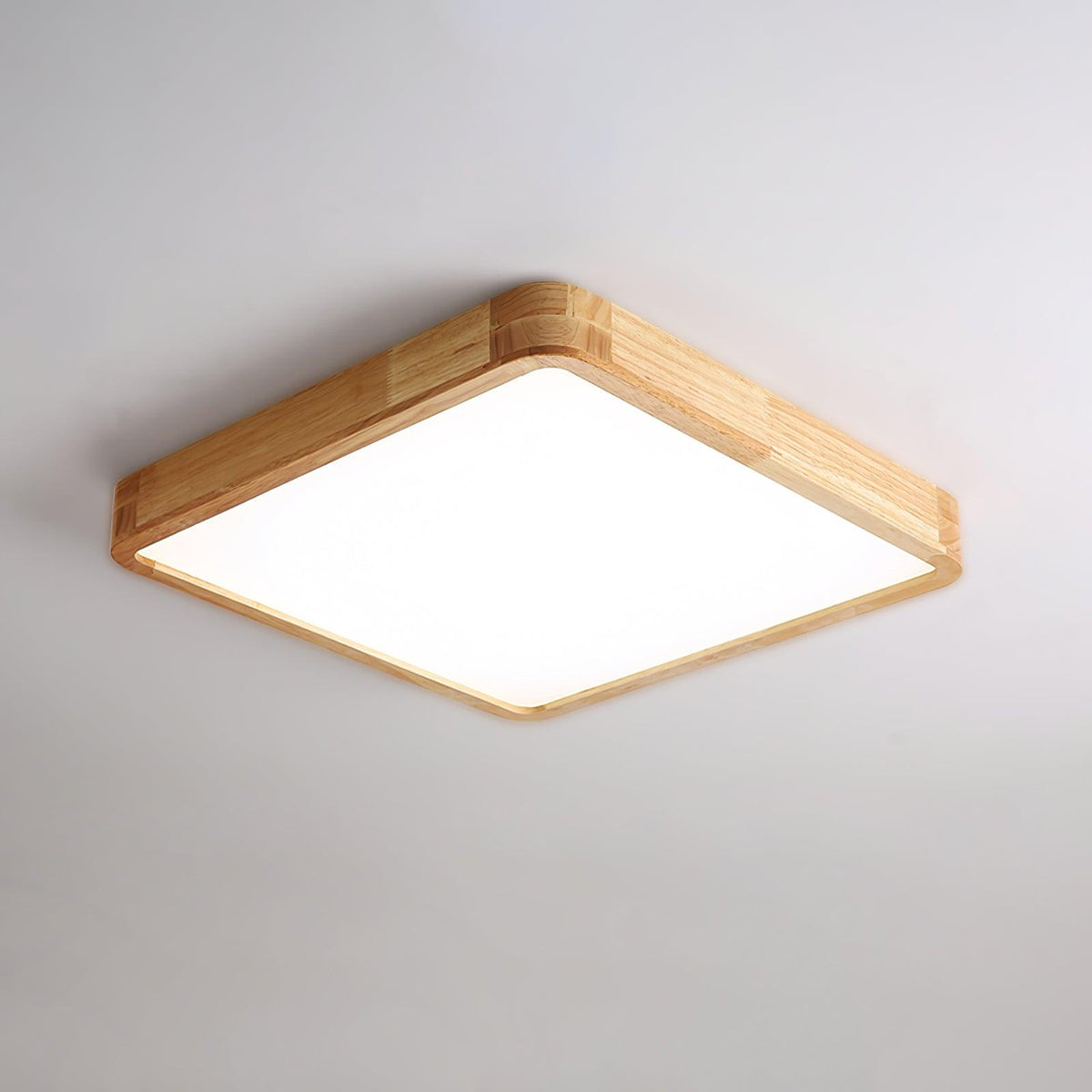 Drewniana geometryczna lampa sufitowa LED wpuszczana
