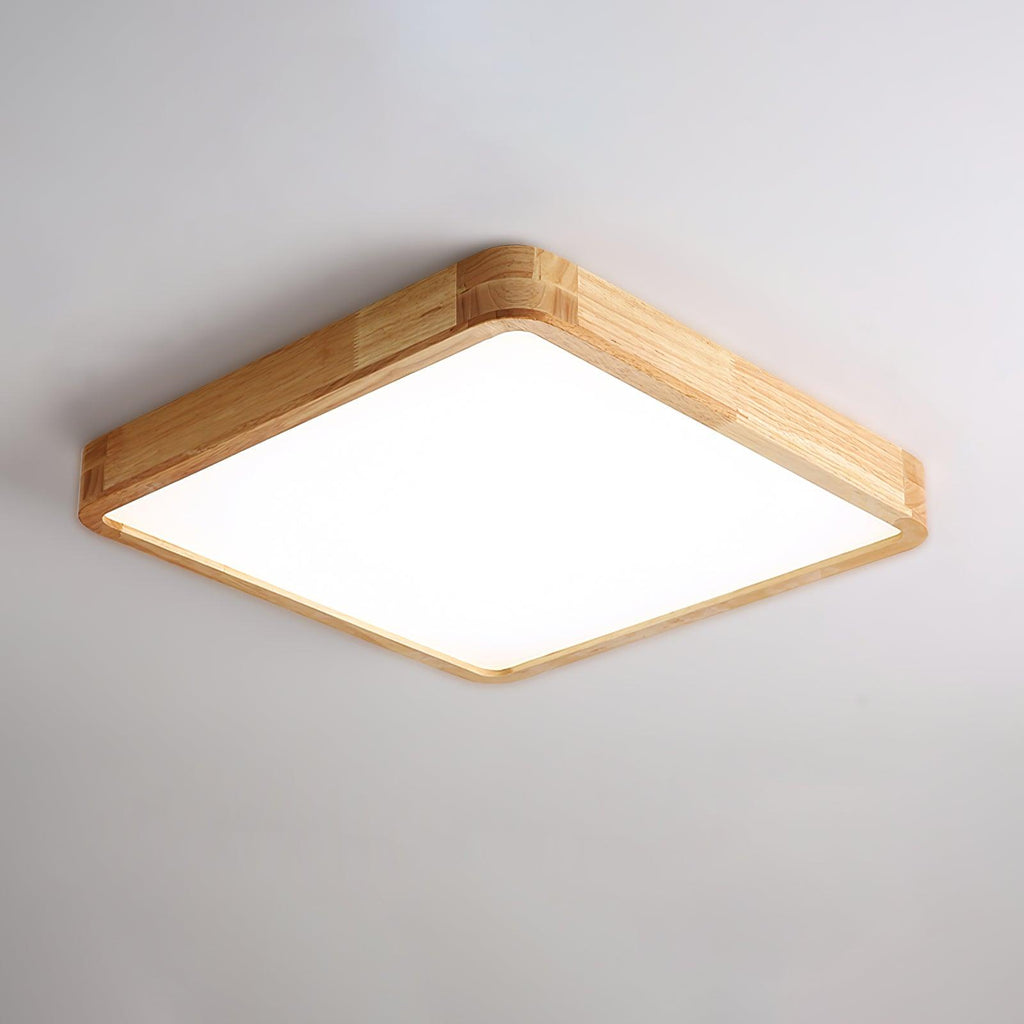 Drewniana geometryczna lampa sufitowa LED wpuszczana