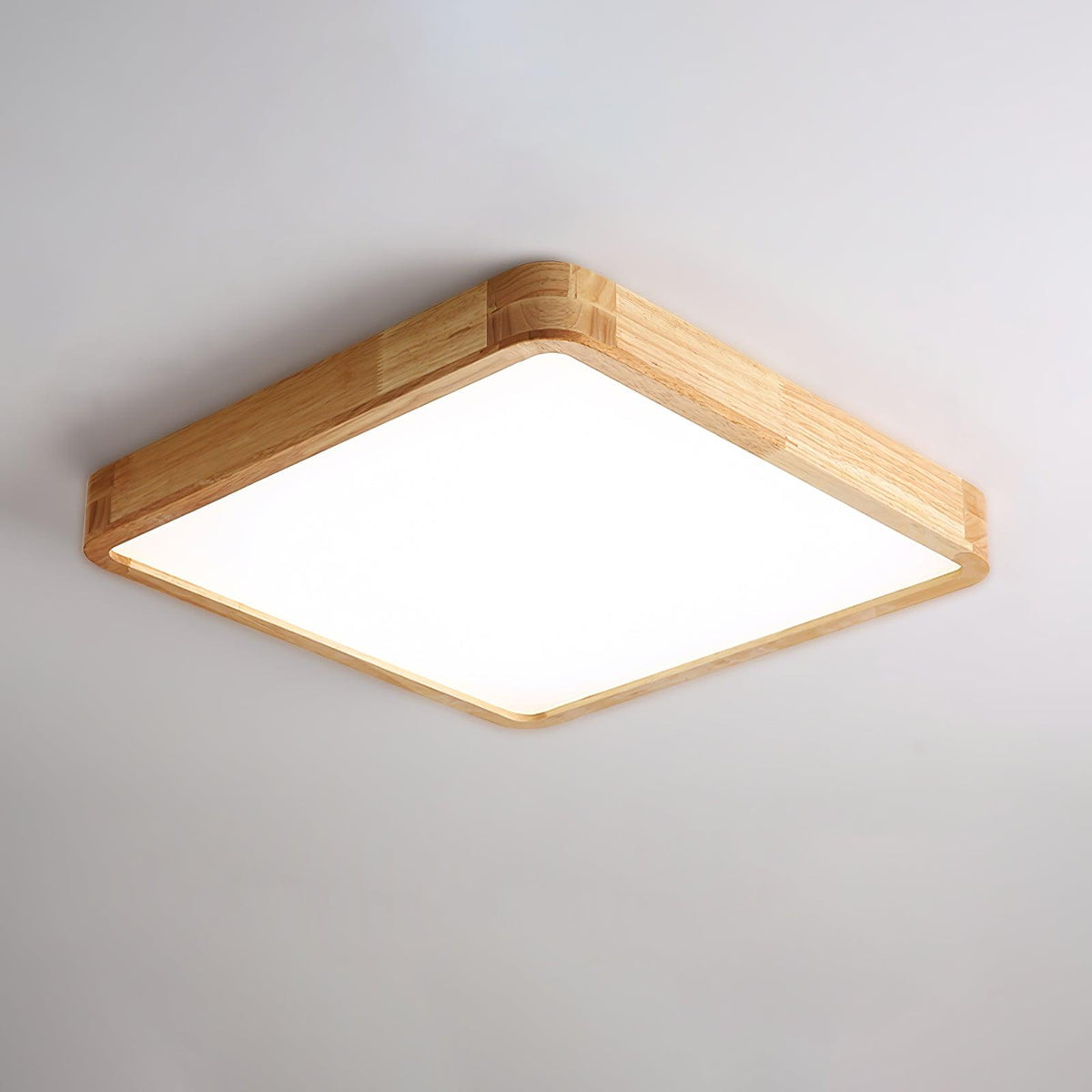 Drewniana geometryczna lampa sufitowa LED wpuszczana