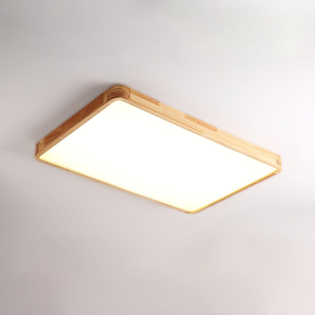 Drewniana geometryczna lampa sufitowa LED wpuszczana