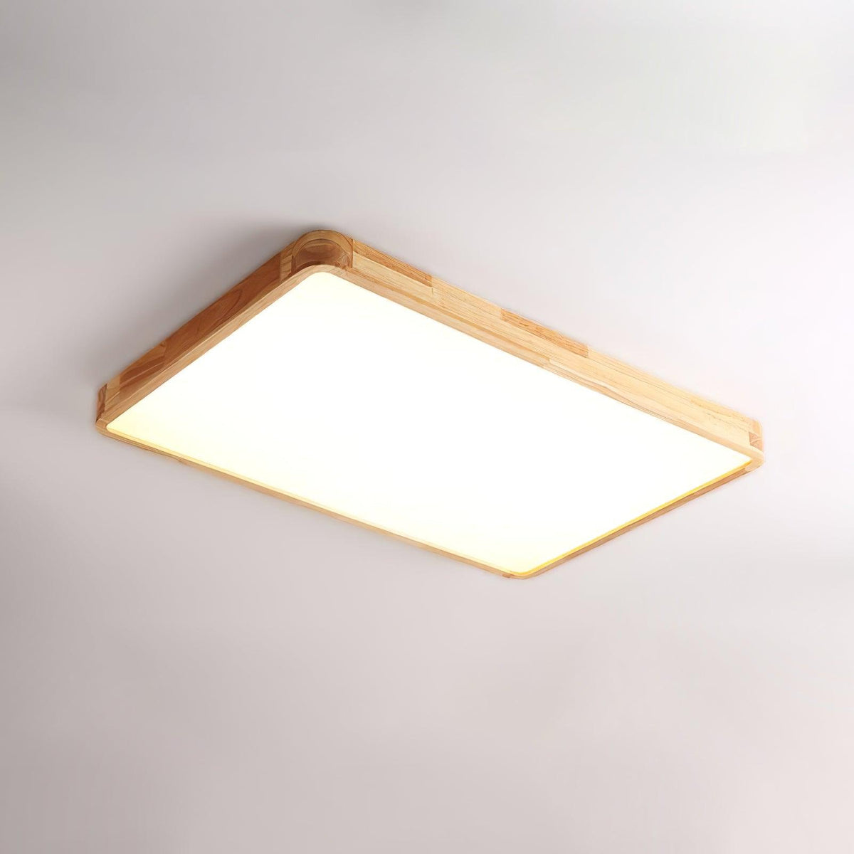 Drewniana geometryczna lampa sufitowa LED wpuszczana