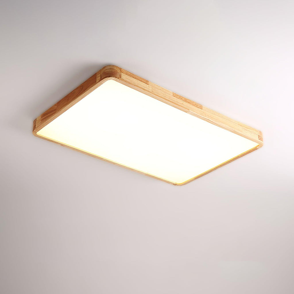 Drewniana geometryczna lampa sufitowa LED wpuszczana