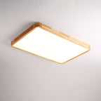 Drewniana geometryczna lampa sufitowa LED wpuszczana