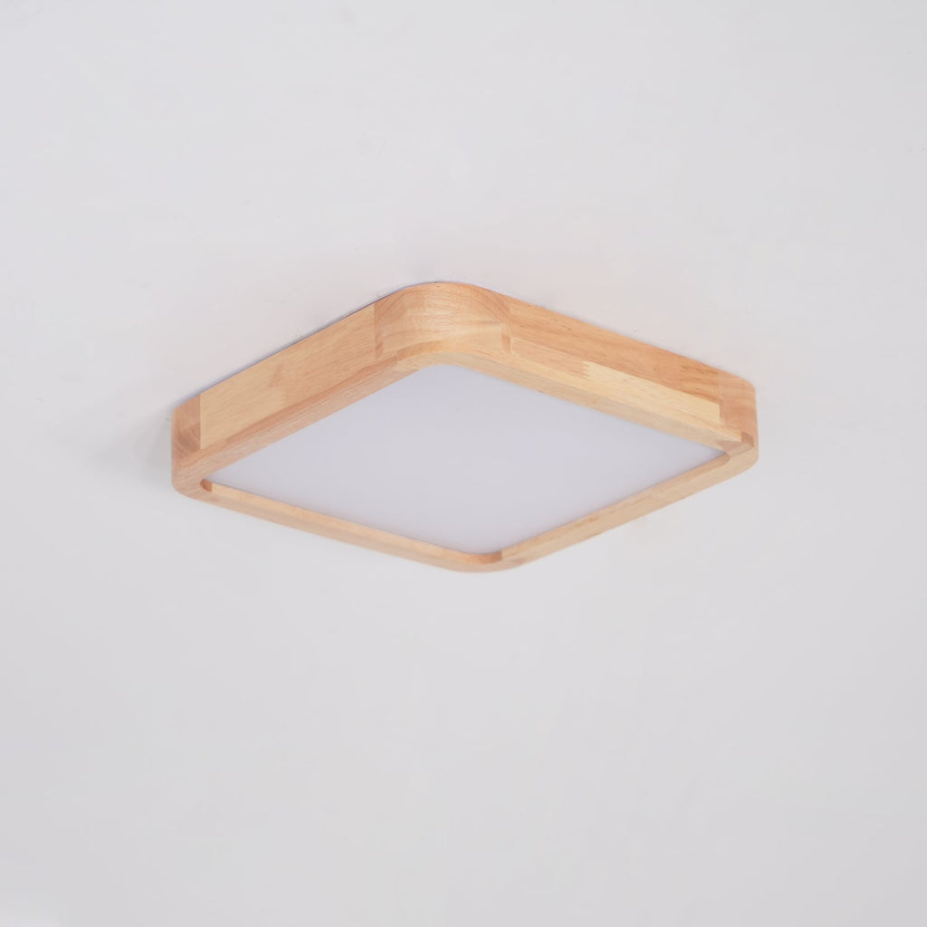 Drewniana geometryczna lampa sufitowa LED wpuszczana
