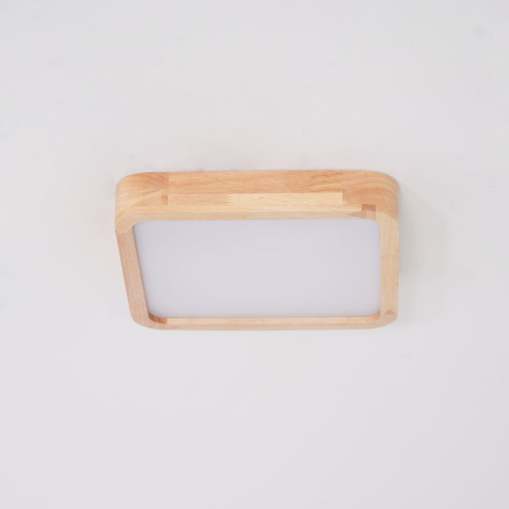 Drewniana geometryczna lampa sufitowa LED wpuszczana