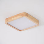 Drewniana geometryczna lampa sufitowa LED wpuszczana