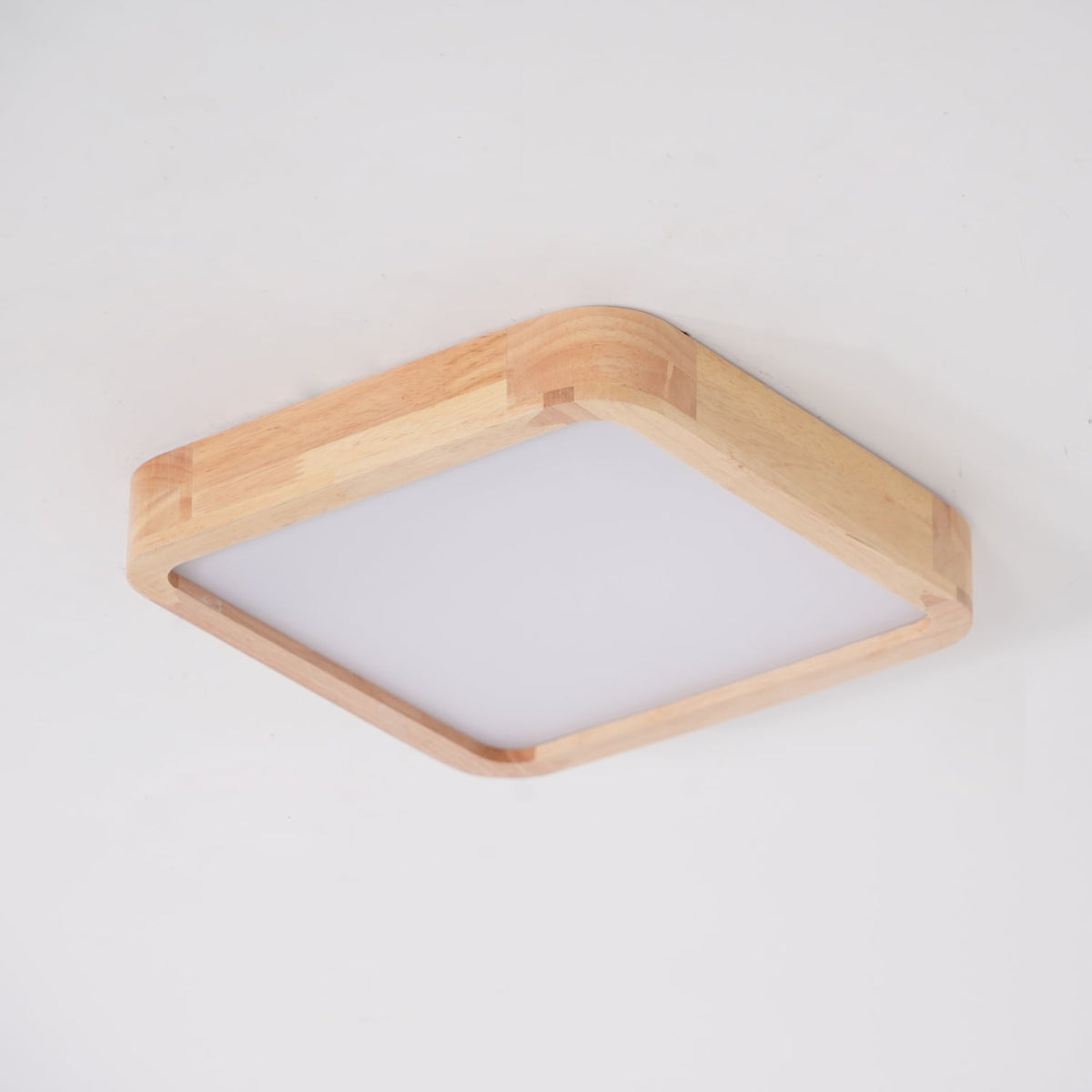 Drewniana geometryczna lampa sufitowa LED wpuszczana