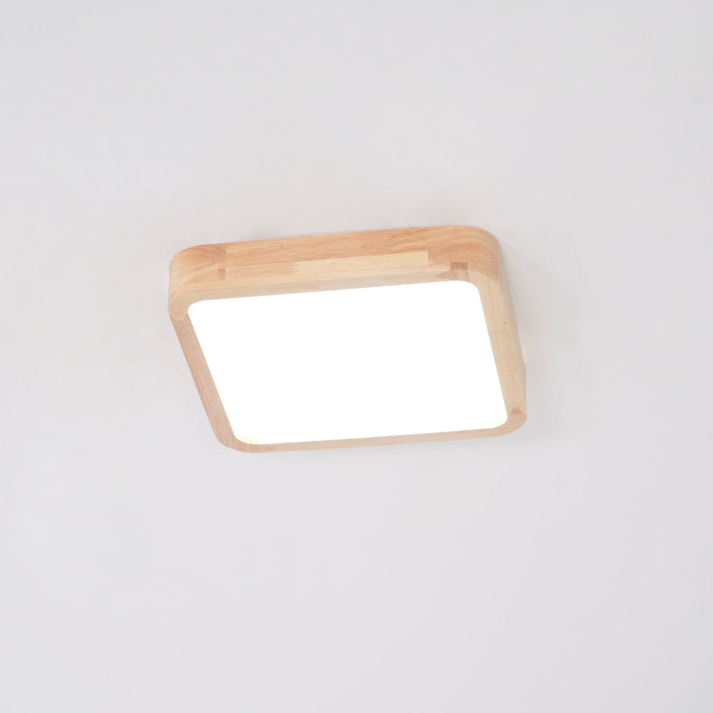 Drewniana geometryczna lampa sufitowa LED wpuszczana