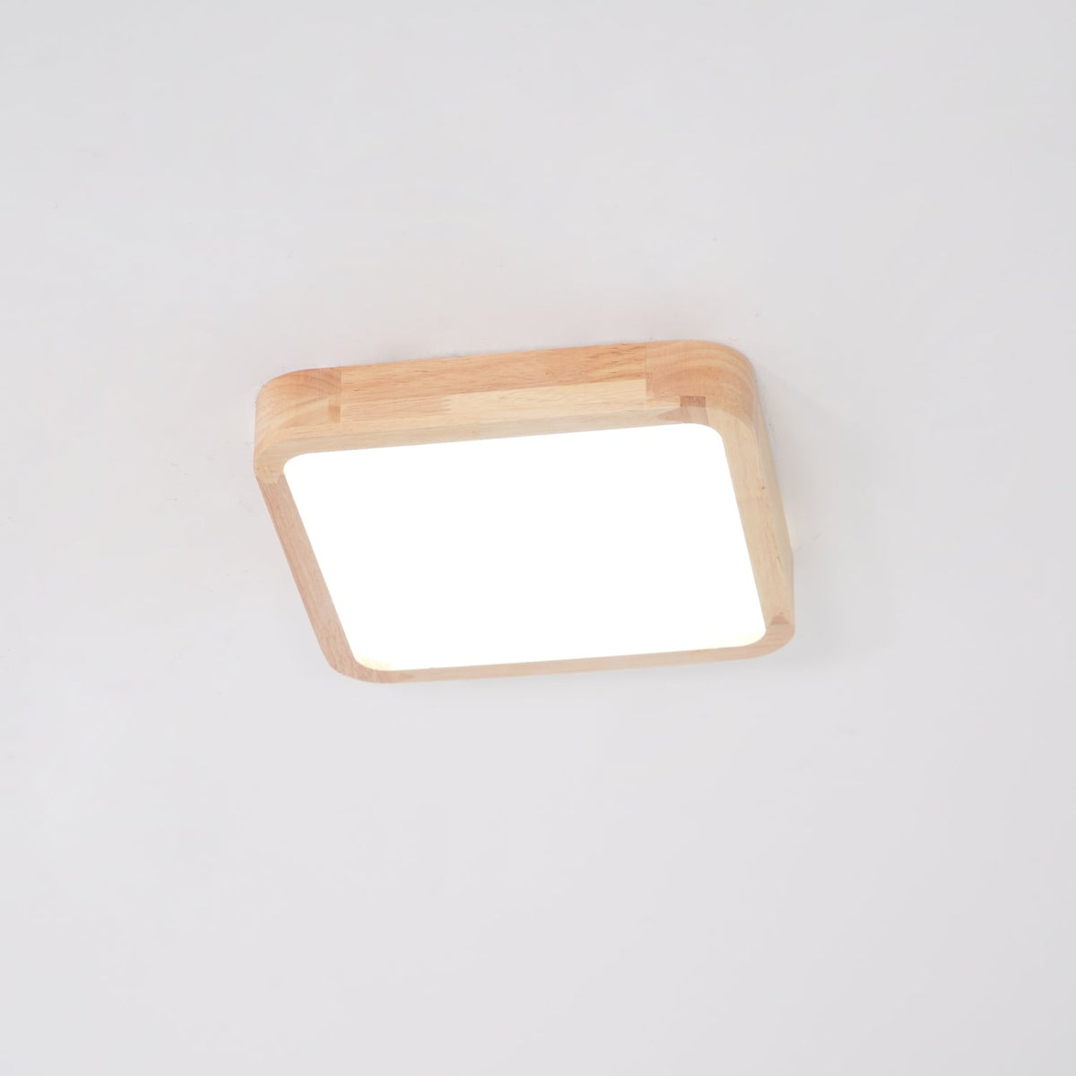Drewniana geometryczna lampa sufitowa LED wpuszczana