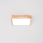 Drewniana geometryczna lampa sufitowa LED wpuszczana