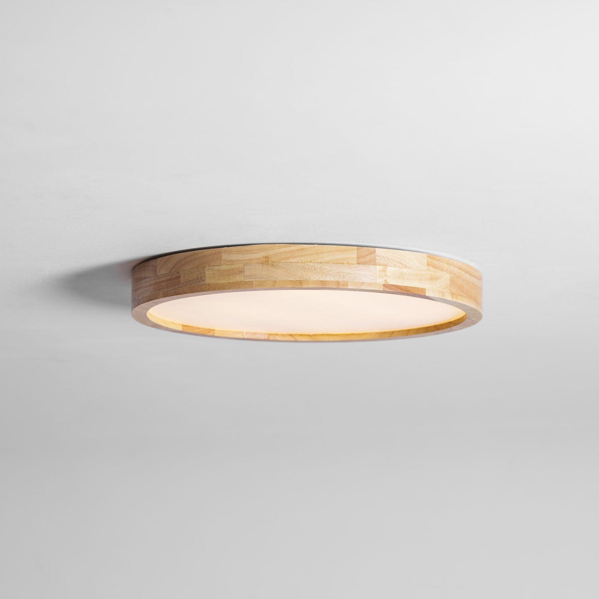 Drewniana geometryczna lampa sufitowa LED wpuszczana