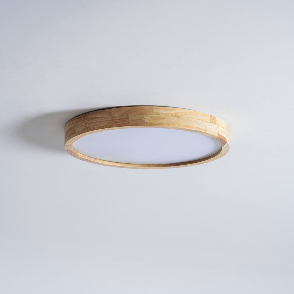 Drewniana geometryczna lampa sufitowa LED wpuszczana