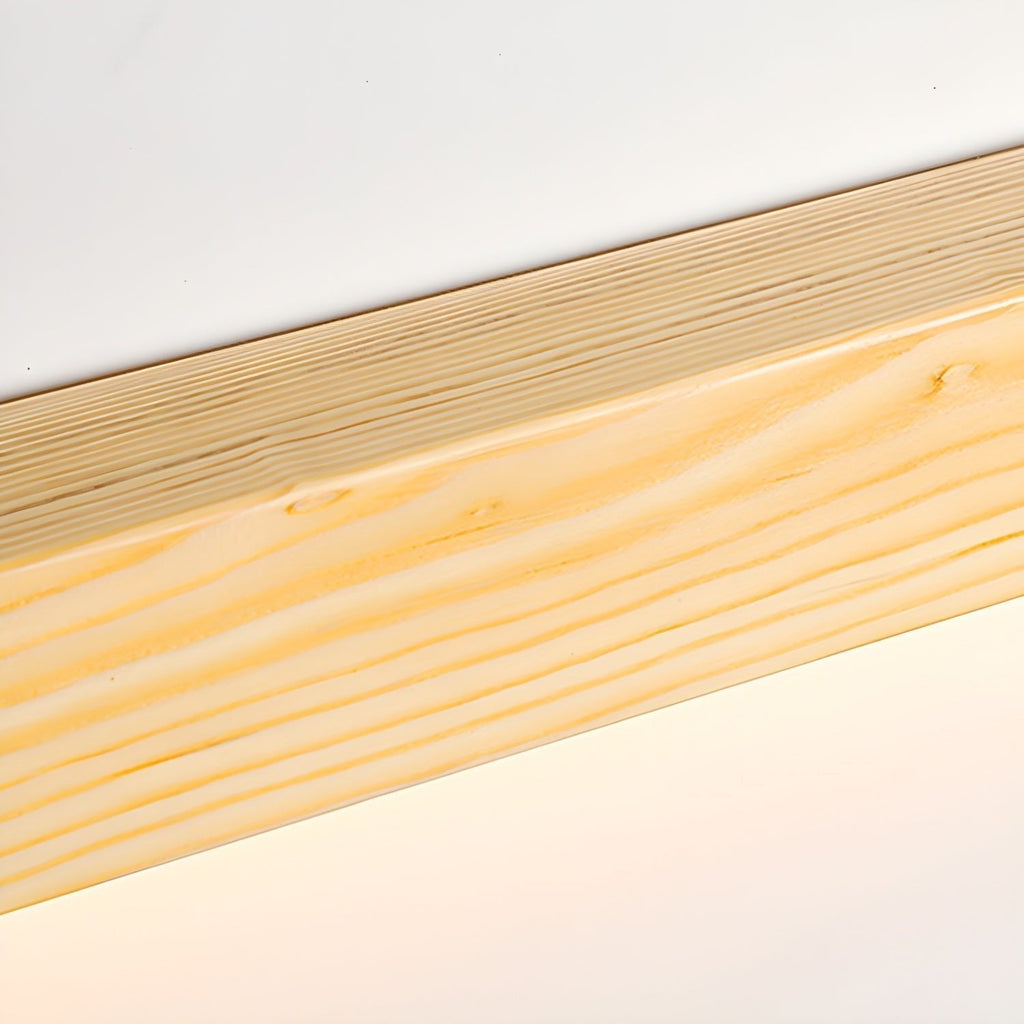 Drewniana lampa ścienna liniowa z wąskim światłem