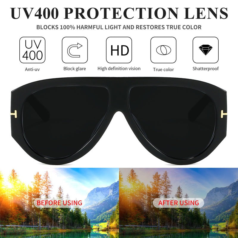 Duże okulary przeciwsłoneczne aviator UV400