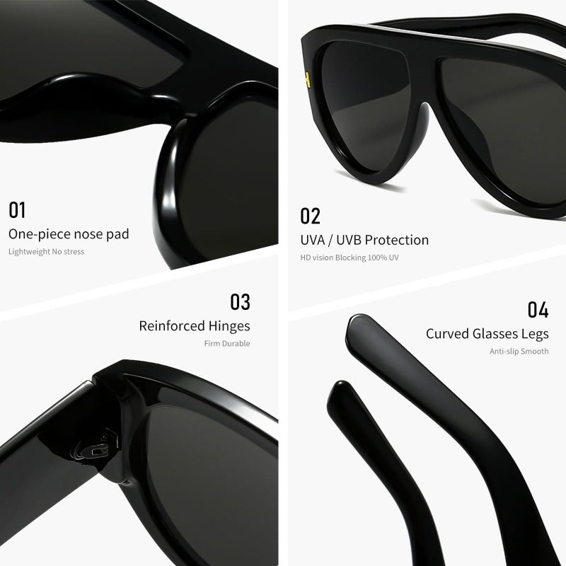 Duże okulary przeciwsłoneczne aviator UV400