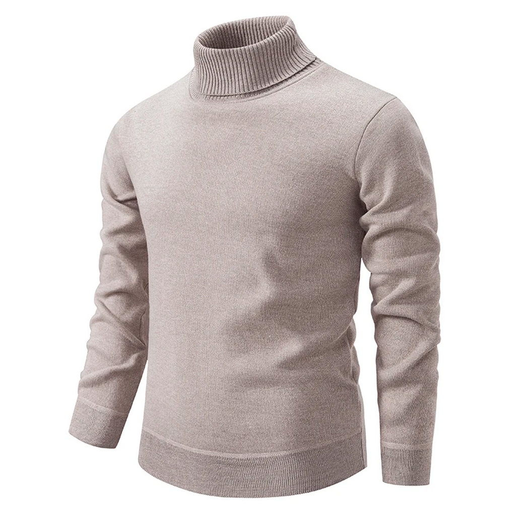 Dzianinowy sweter z golfem i długim rękawem