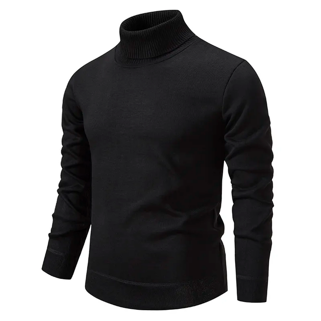 Dzianinowy sweter z golfem i długim rękawem