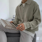 Dzianinowy sweter z kołnierzem i zamkiem typu Quarter-zip
