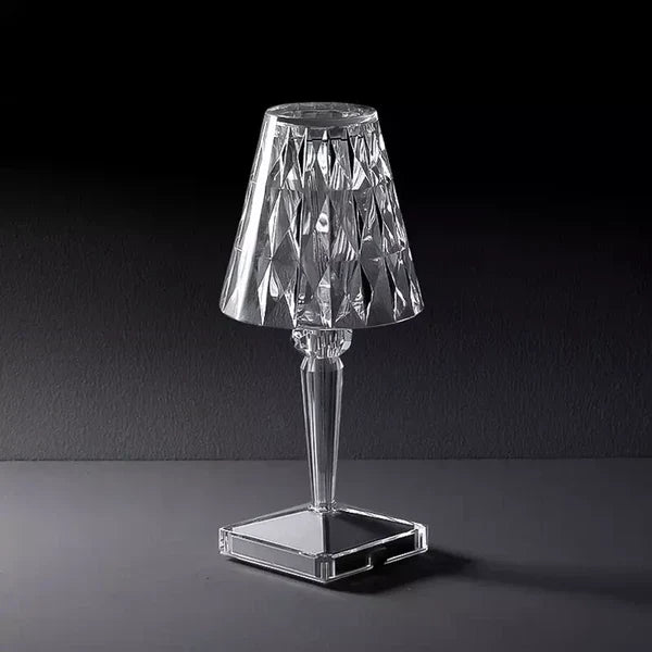 Efektowna lampa stołowa kryształowa