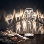 Elegancka Lampa Stołowa Kryształowa Dotykowa LED
