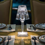 Elegancka Lampa Stołowa Kryształowa Dotykowa LED