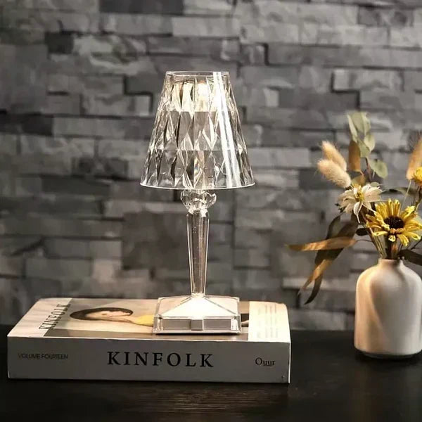 Elegancka Lampa Stołowa Kryształowa Dotykowa LED
