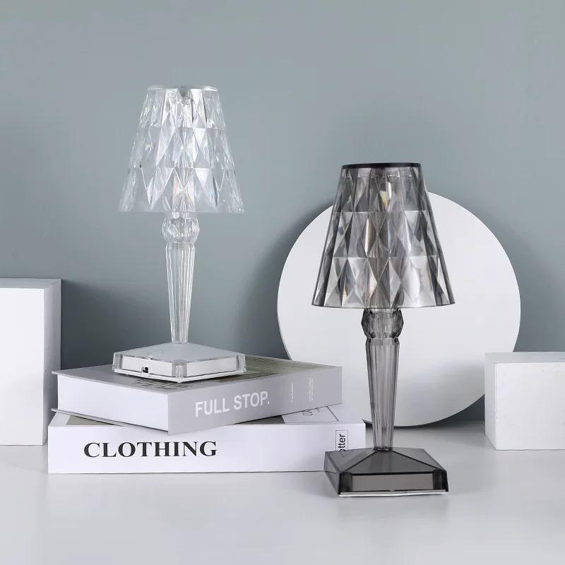 Elegancka Lampa Stołowa Kryształowa Dotykowa LED