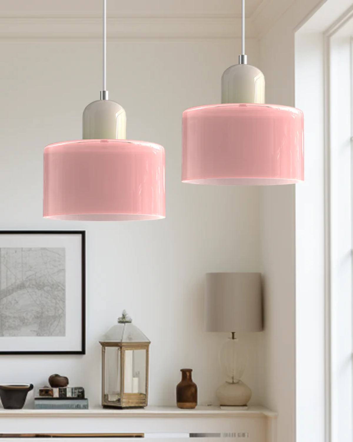 Elegancka Lampa Wisząca Szklana – Styl Japandi i Minimalizm