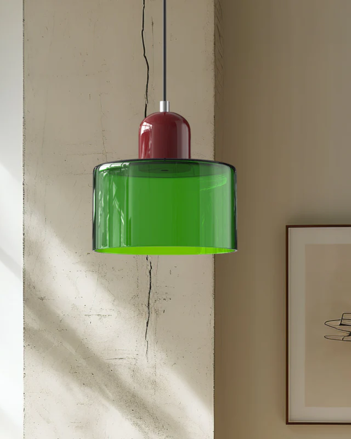 Elegancka Lampa Wisząca Szklana – Styl Japandi i Minimalizm