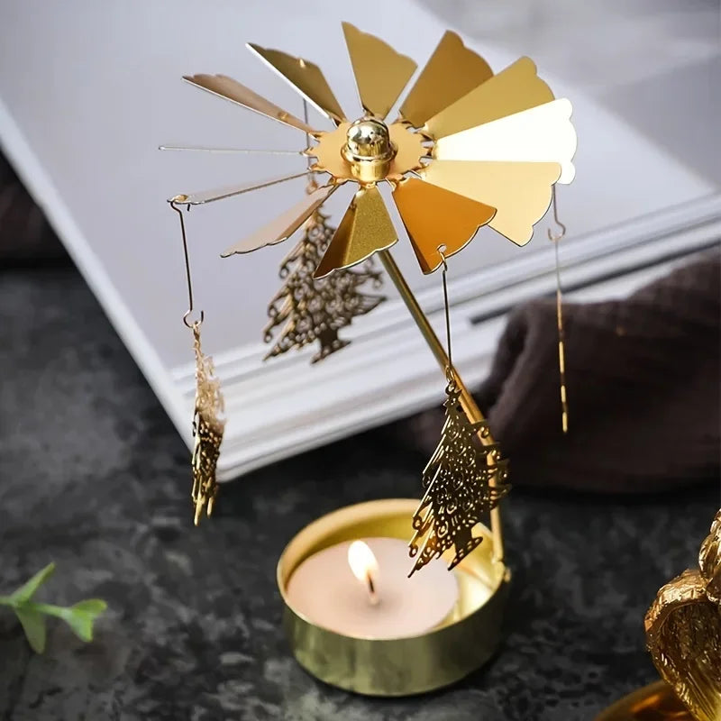 Elegancki Świecznik Obrotowy Dekoracyjny - Magiczny Blask