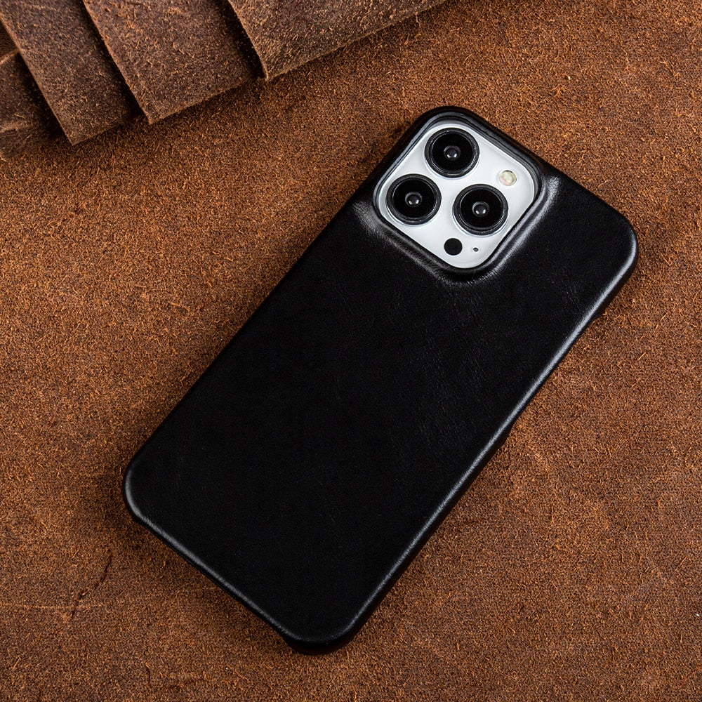Eleganckie Skórzane Etui na iPhone 13-16 z MagSafe