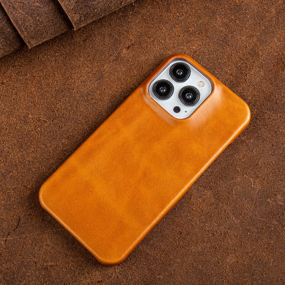 Eleganckie Skórzane Etui na iPhone 13-16 z MagSafe