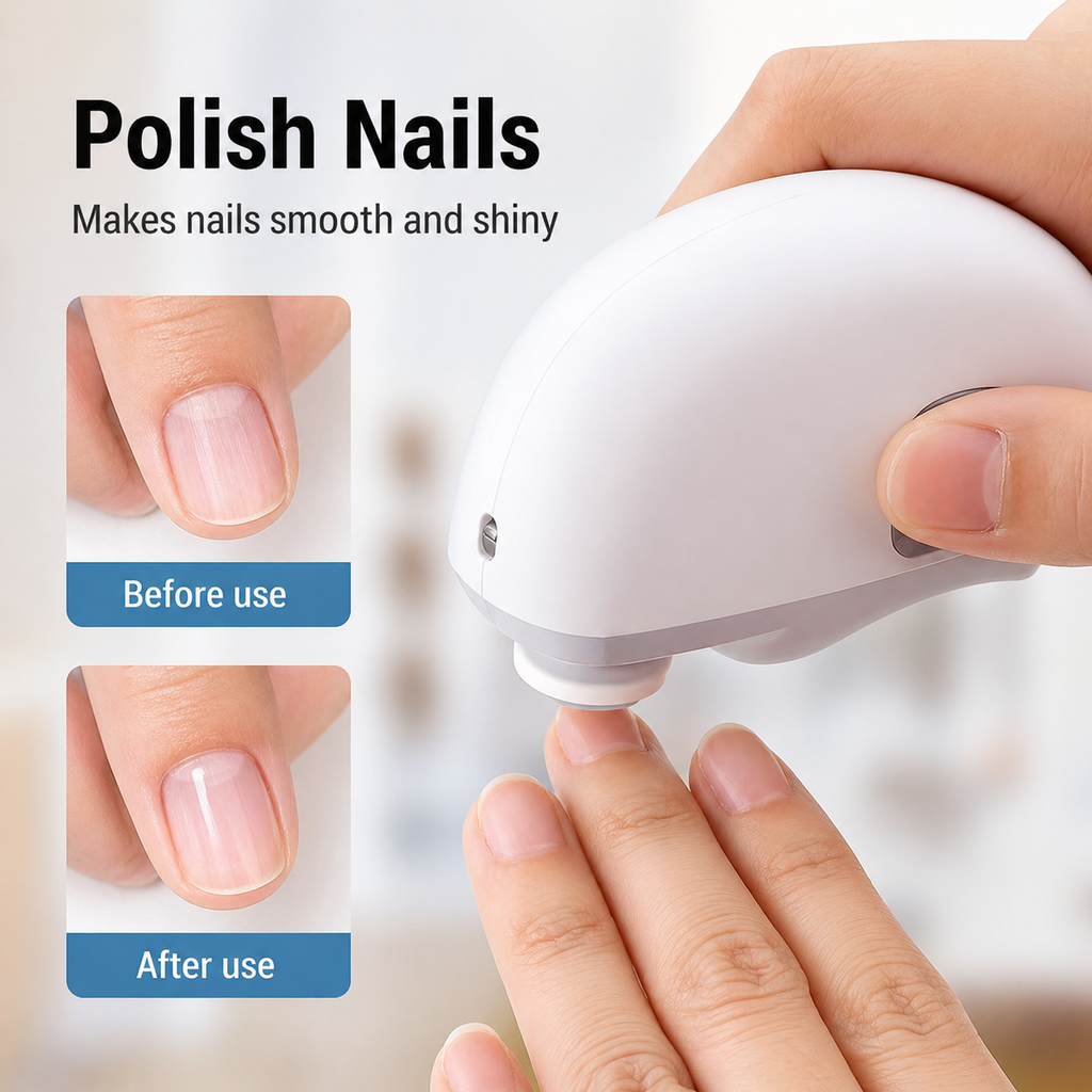 Elektryczna obcinarka do paznokci | 3 w 1: obcinanie, pilowanie i polerowanie | ładowanie USB