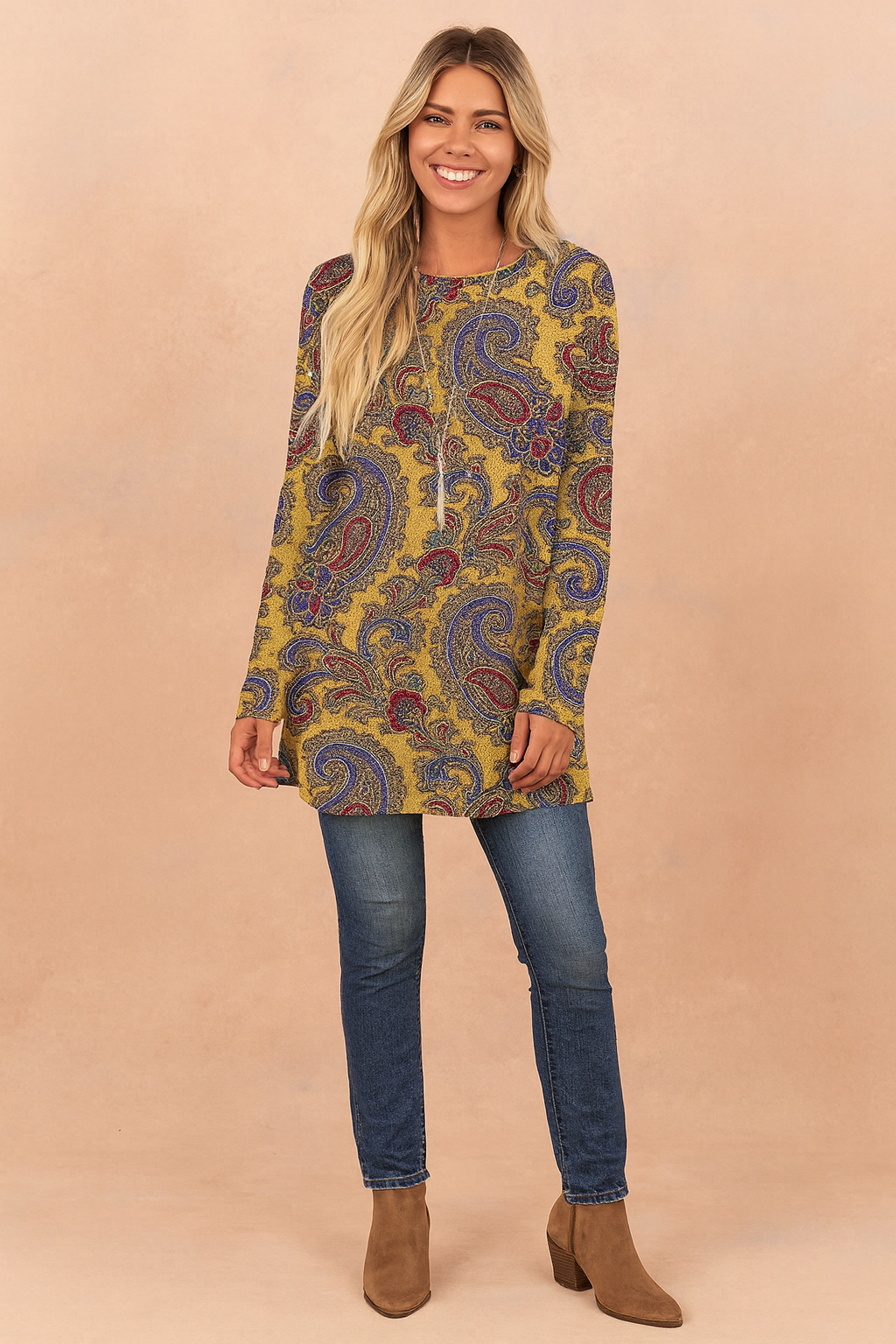 Eliza | Sweter z paisley printem