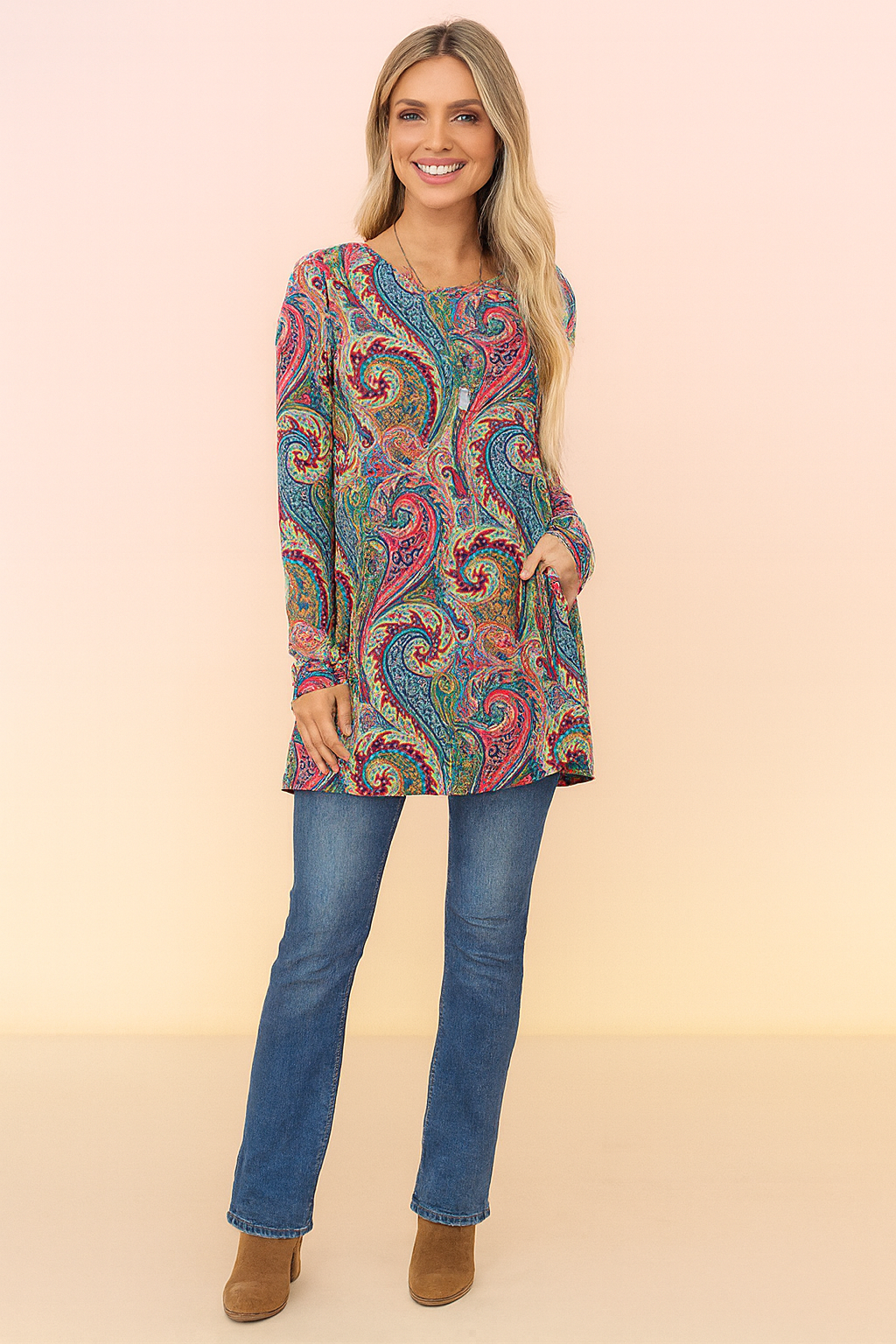Eliza | Sweter z paisley printem