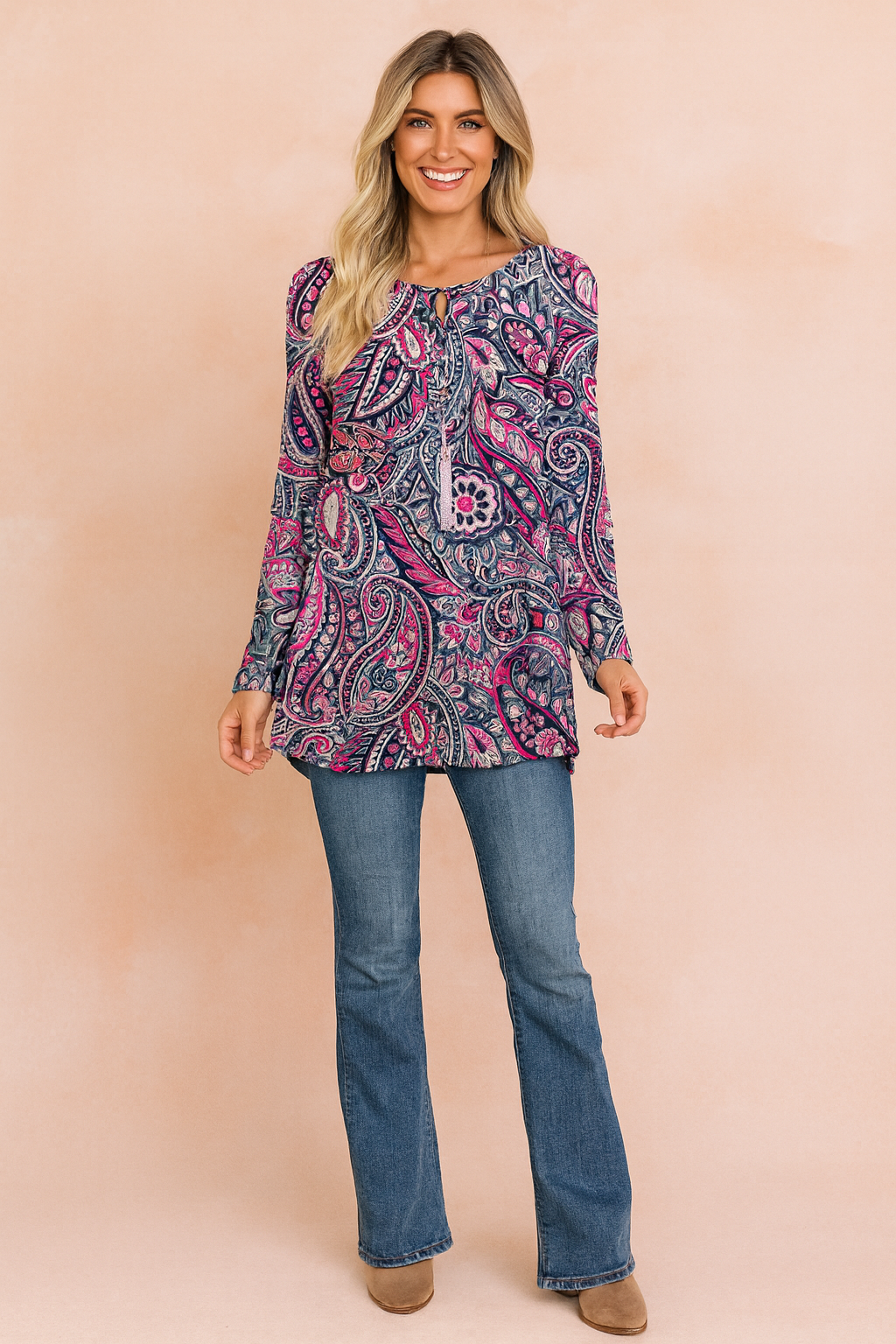 Eliza | Sweter z paisley printem
