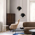 Geometryczna lampa wisząca z regulowaną kulą w stylu Bauhaus do nowoczesnej kuchni