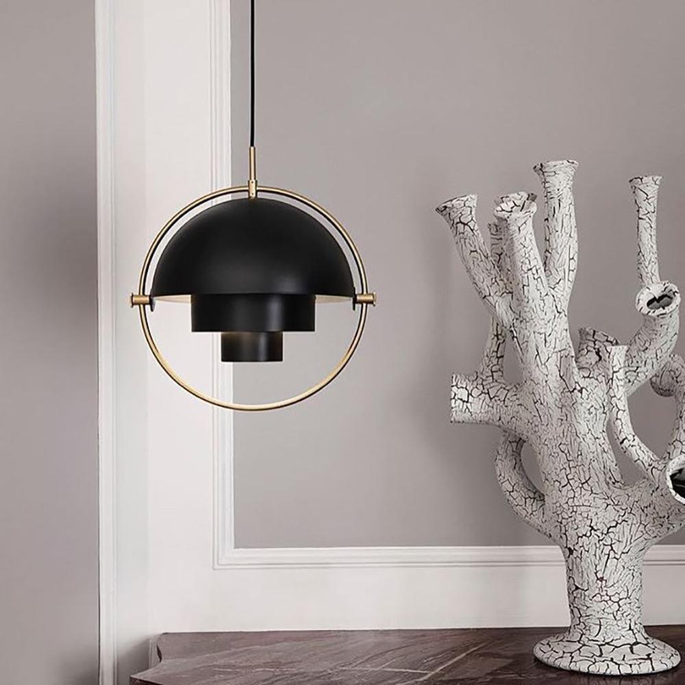 Geometryczna lampa wisząca z regulowaną kulą w stylu Bauhaus do nowoczesnej kuchni