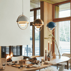 Geometryczna lampa wisząca z regulowaną kulą w stylu Bauhaus do nowoczesnej kuchni